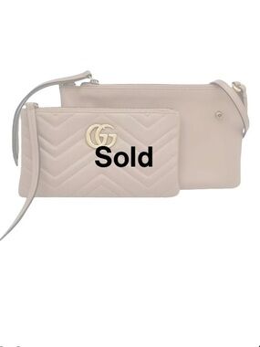 Gucci Blush Chevron Leather Double Zip Crossbody with GG